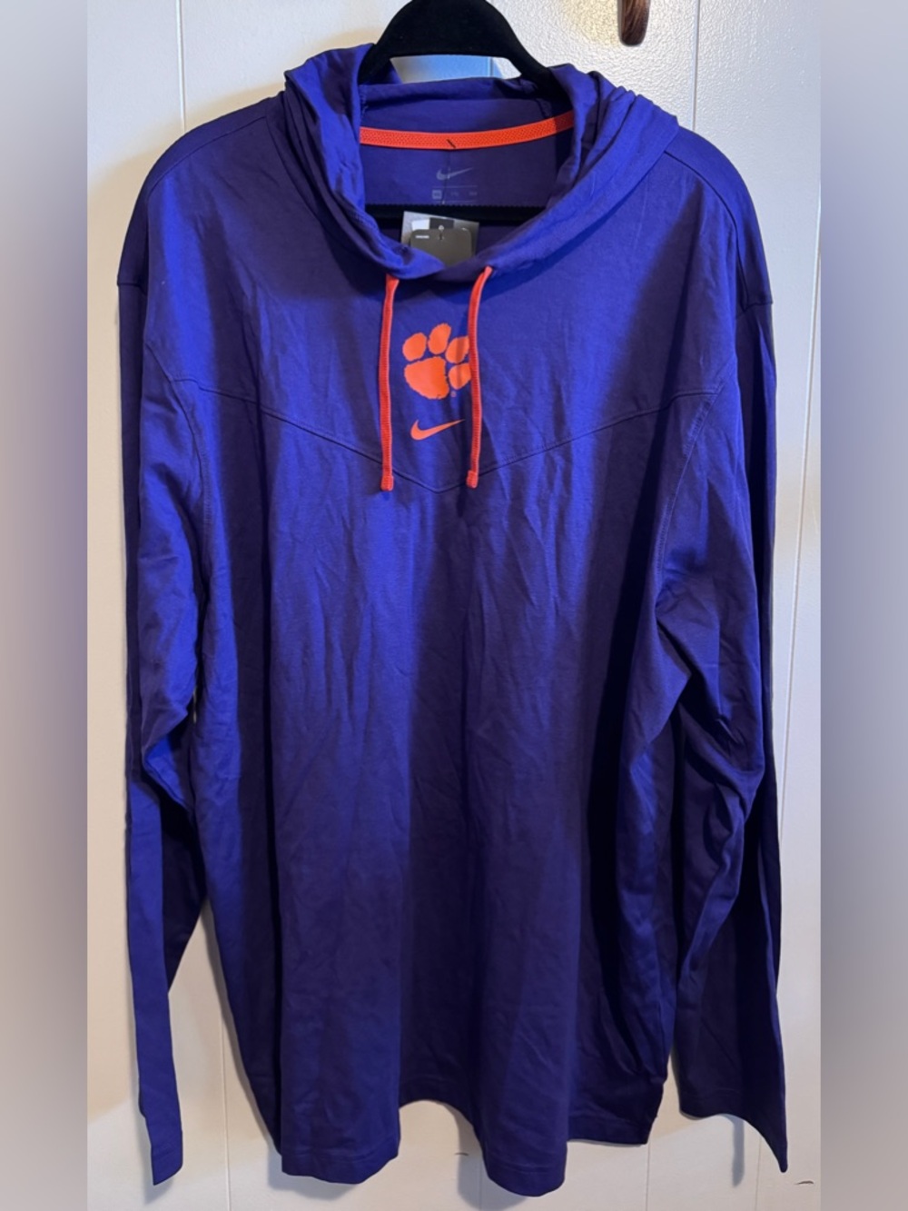 Nike Purple and Orange Clemson Paw Pullover Hoodie